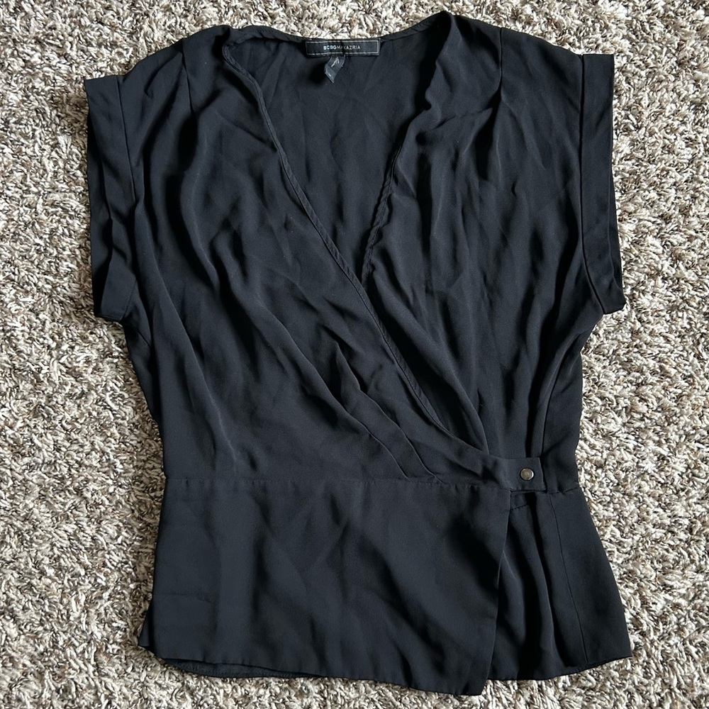 BCBGMaxAzria Wrap Blouse